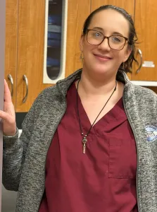 Aimee smiling