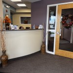 front desk and exam door